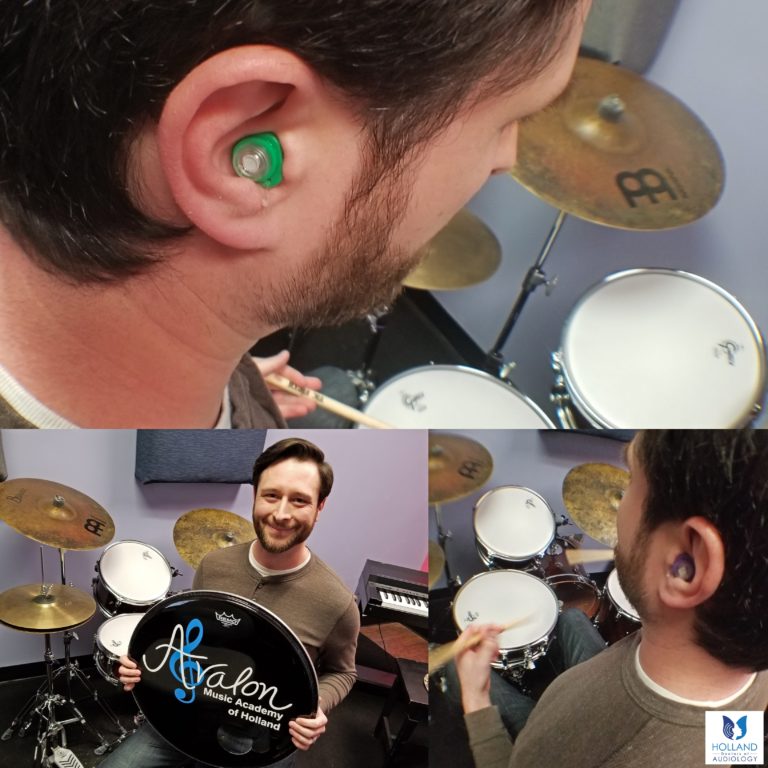 hearing aids and plaaying drums